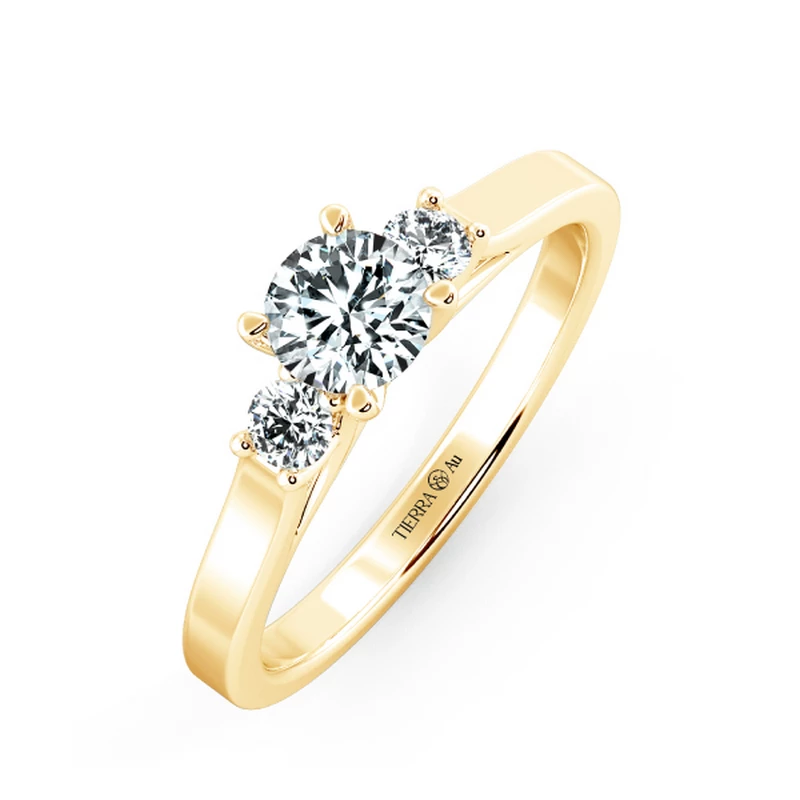 Nhẫn đính hôn Threestone chấu peg-head NCH3104 3